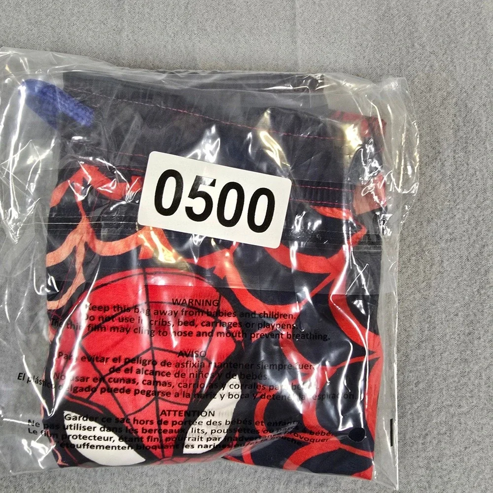 Marvel Spider-Man Boys Swim Trunks Red‎ Black Web Graphic Board Shorts Size 5/6